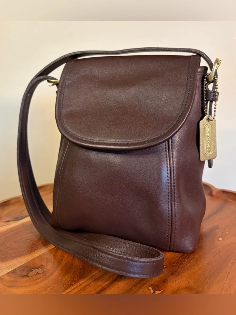 Vintage COACH SoHo Small Satchel Flap Mahogany Brown Leather Crossbody 4108 EUC - Picture 3 of 17